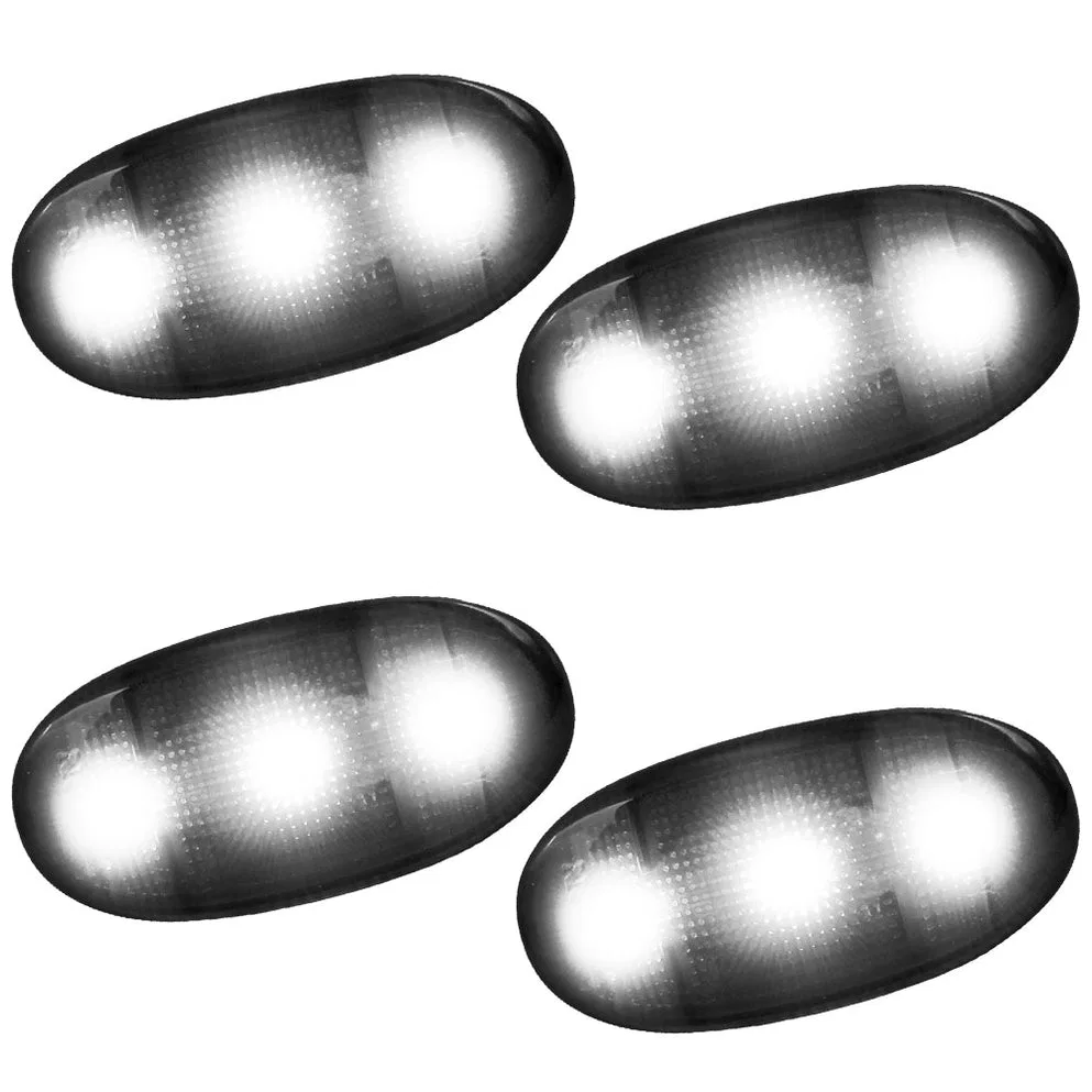 264136WHBK – RECON ACCESS Side Marker Light, Fender Mount Smoke ABS Plastic Lens Black Trim LED Bulb White Bulb Set O...